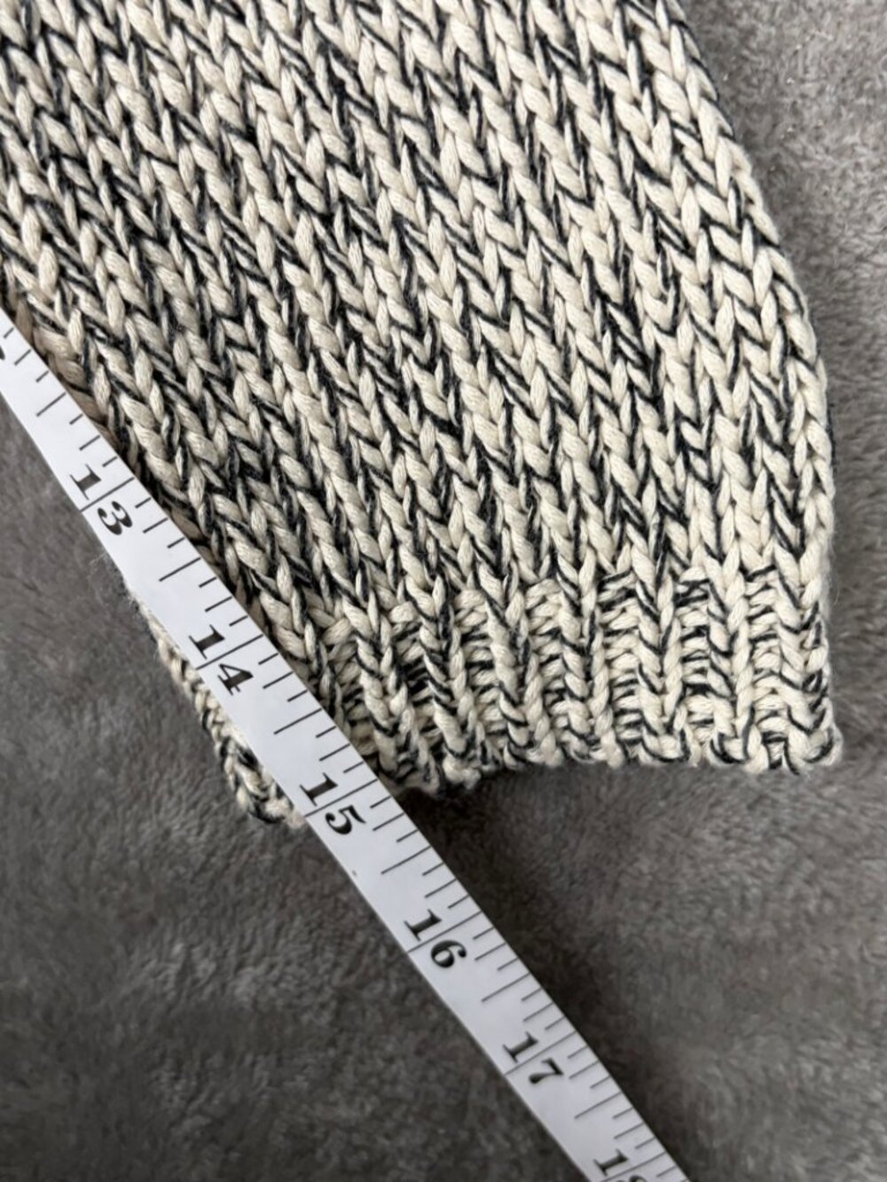 Anthropologie Harper Heritage Marled Knit Sweater Women’s L Beige Elbow Patches - Picture 9 of 11